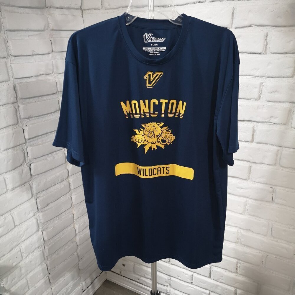 V-Nation Men's Size XL Navy Moncton Wildcats Short Sleeves T-Shirt